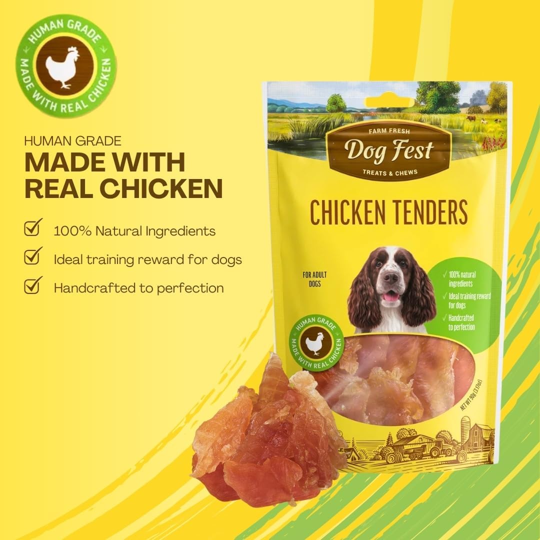 Dog Fest Chicken Tenders For Adult Dogs - 90g - 3.17oz